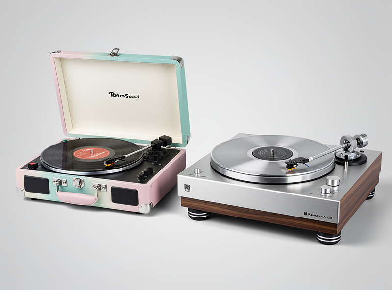 Side by side comparison of budget and premium turntable designs