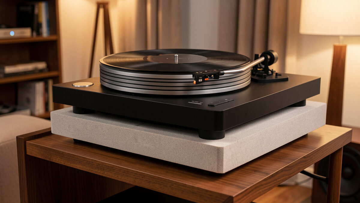 High-end turntable on an engineered isolation platform