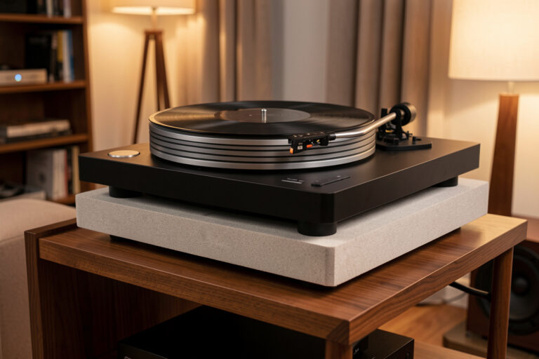 High-end turntable on an engineered isolation platform